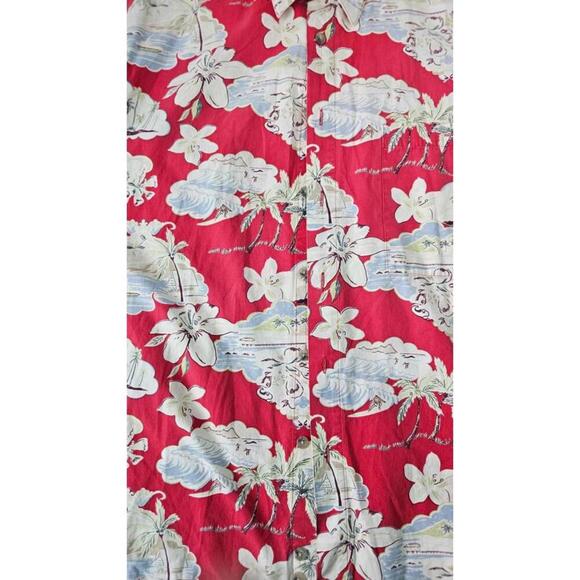 Pierre Cardin Vintage Men's Tropical Hawaiian Shirt - Red Floral Print - Size L - Picture 3 of 6